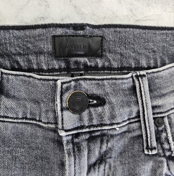 MOTHER The Rascal Ankle Fray High Rise Straight Leg Flare Gray Jeans 26 Preowned - Picture 8 of 11